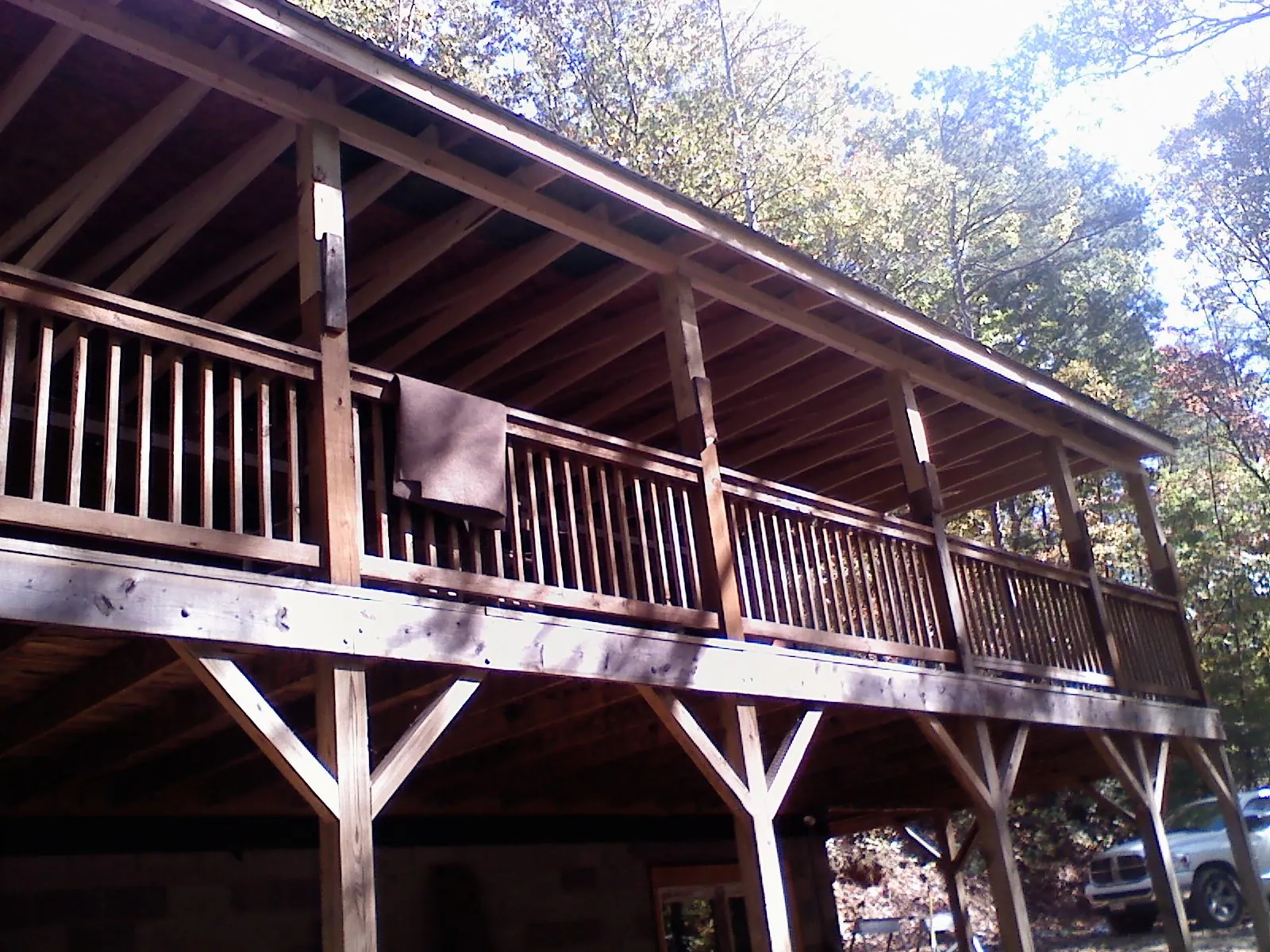 Timber framing under a new elevated porch and deck — Roof Leak Repair in Walhalla by Roofing Brothers